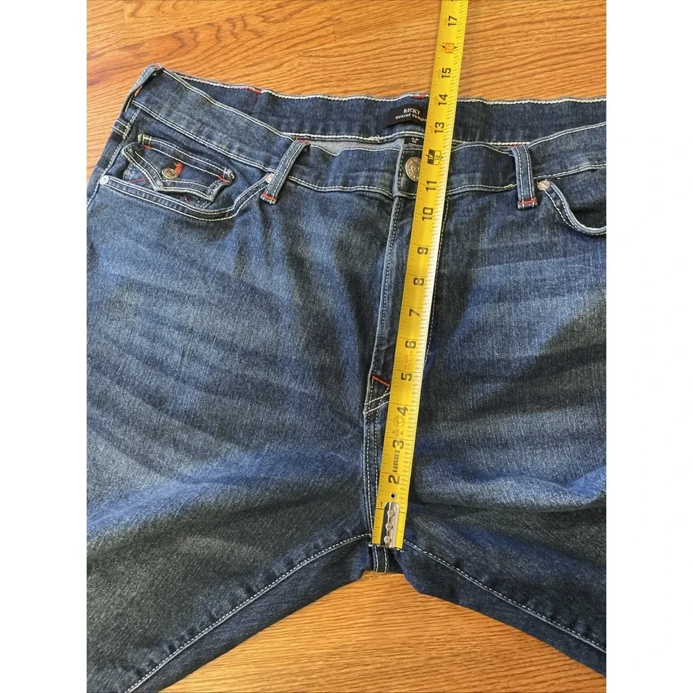 True Religion Men's Ricky Relaxed Straight Jean Denim Shorts Blue Size 40